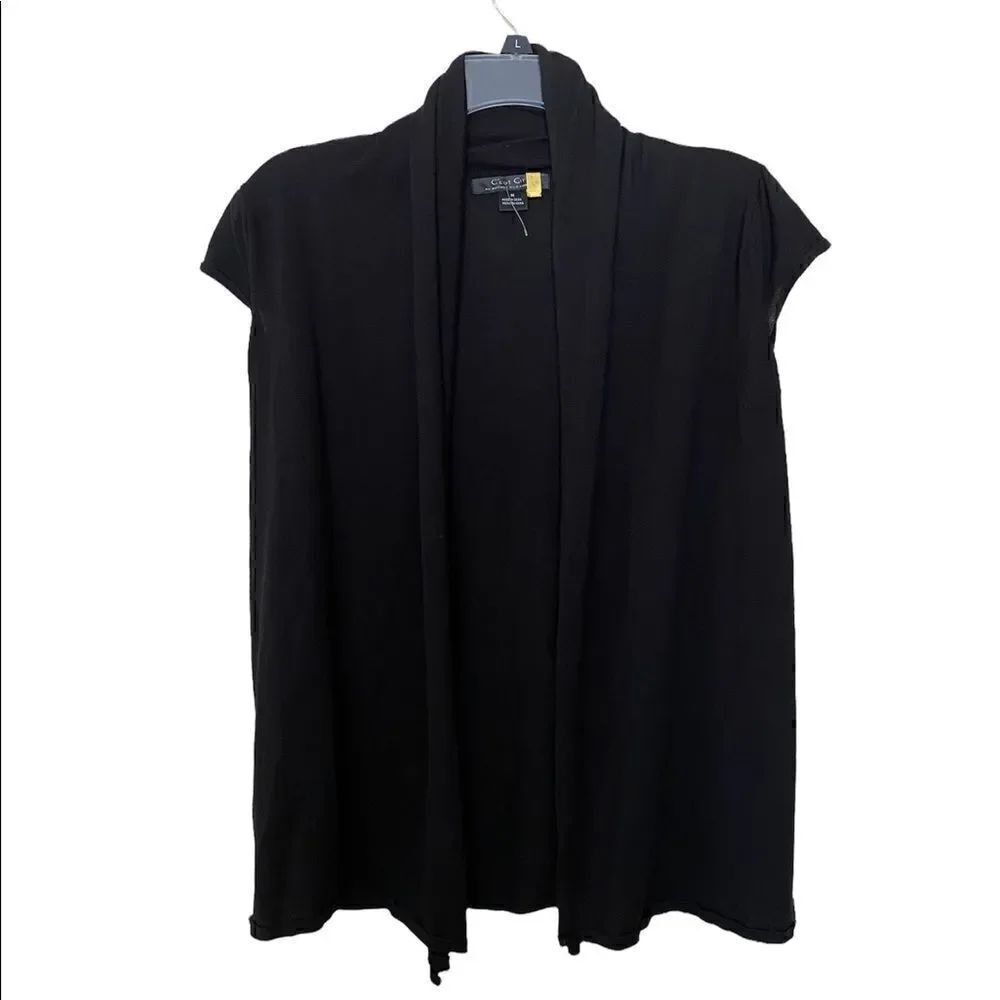 C’est City Black Collared Open cardigan